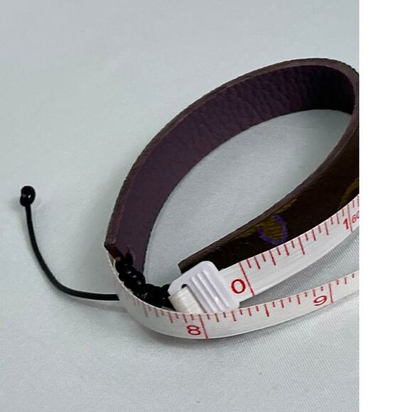 Louis Vuitton Monogram Canvas Slide Bracelet dark purple leather - Picture 11 of 12